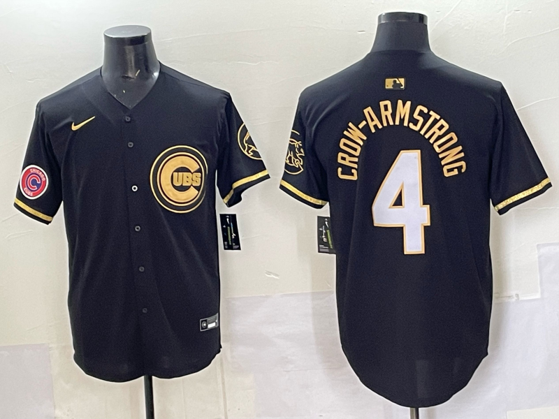 Men Chicago Cubs #4 Crow Armstrong black Nike MLB 2025 Jersey 05->chicago cubs->MLB Jersey